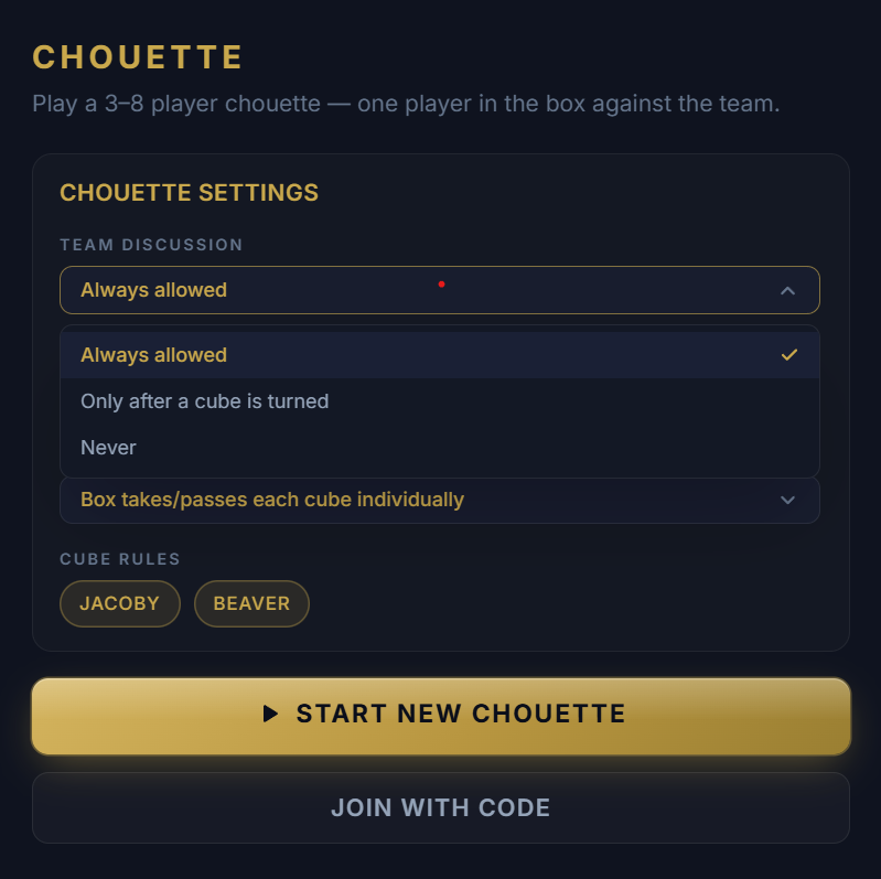 Live chouette play with multiple players
