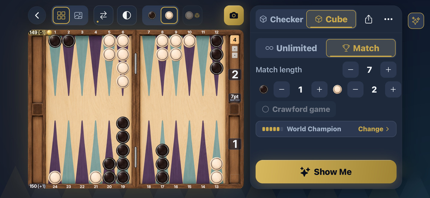 Setting up a cube decision at a match score